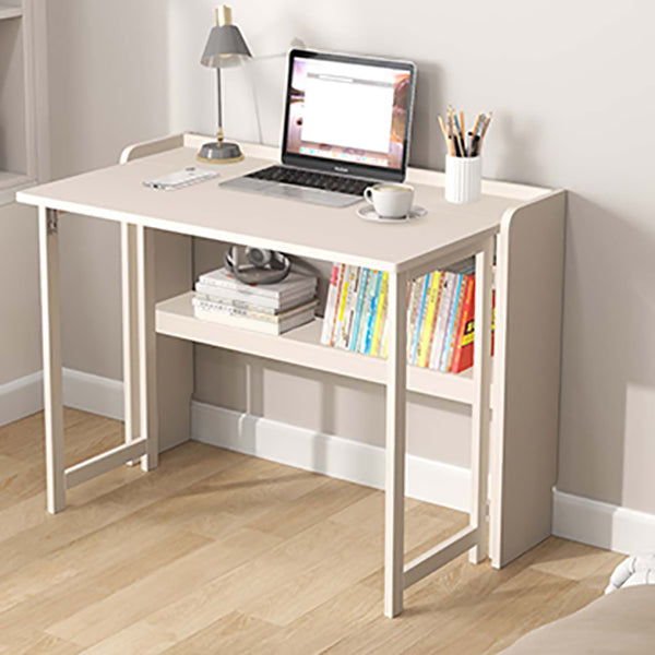 Writing Desk Solid Wood Desk and Chair Home Foldable with Storage Shelves