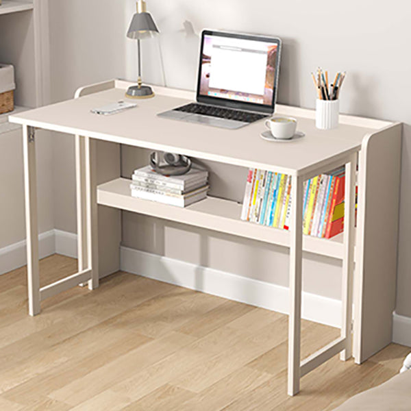 Writing Desk Solid Wood Desk and Chair Home Foldable with Storage Shelves