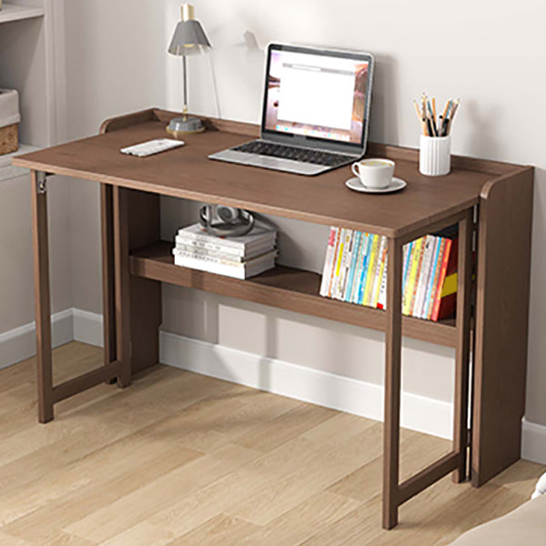 Writing Desk Solid Wood Desk and Chair Home Foldable with Storage Shelves