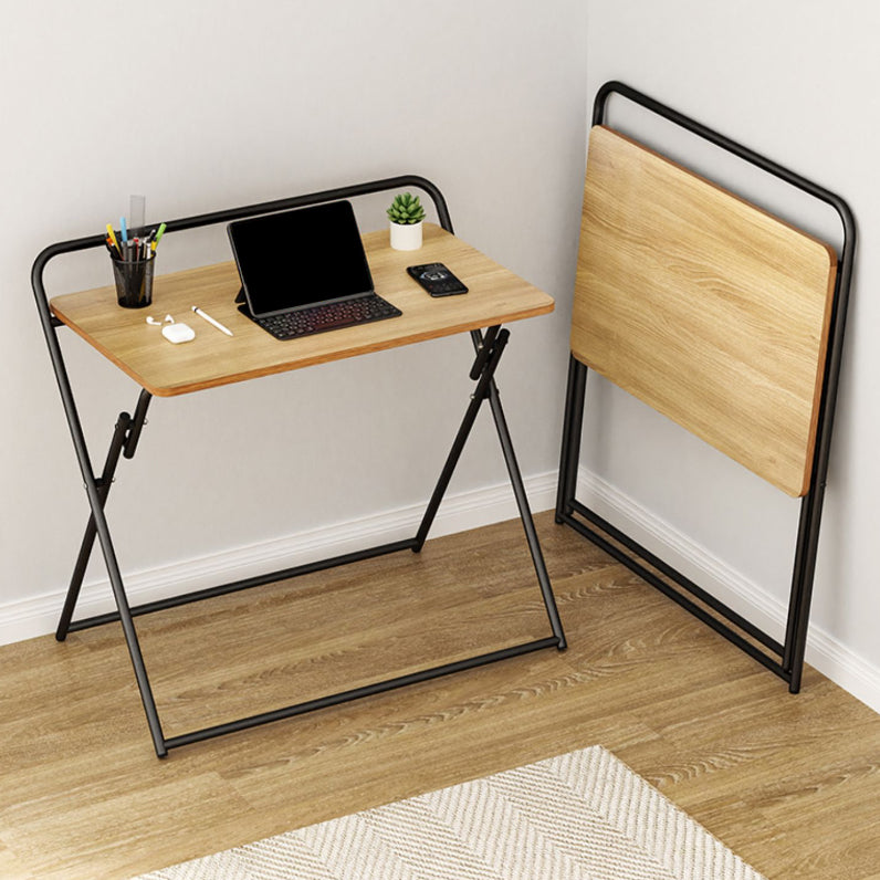 Study Desk Wood with Storage Shelves Light Wood Foldable Home Writing Desk