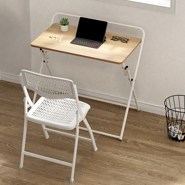 Study Desk Wood with Storage Shelves Light Wood Foldable Home Writing Desk