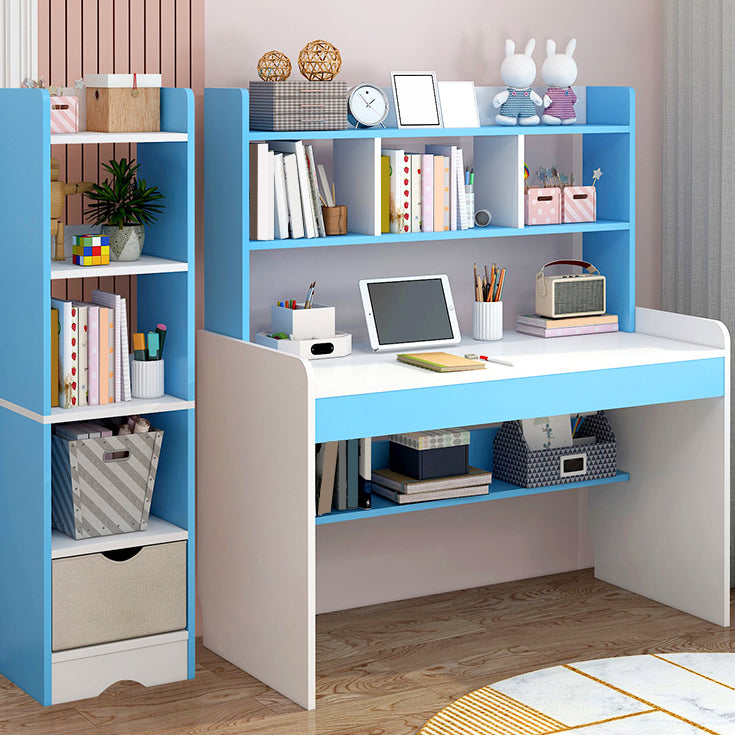 Writing Desk with Storage Shelves Wood Home with Storage Drawer Study Desk