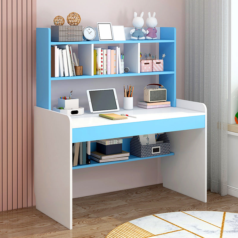 Writing Desk with Storage Shelves Wood Home with Storage Drawer Study Desk