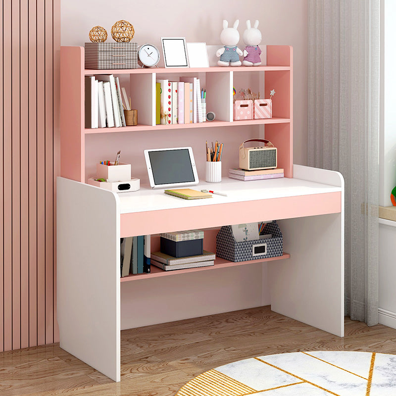 Writing Desk with Storage Shelves Wood Home with Storage Drawer Study Desk