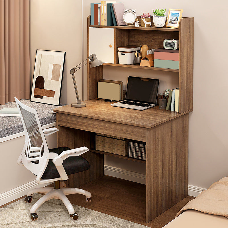 Study Desk Wood with Storage Shelves Desk with Drawer Home Computer Desk