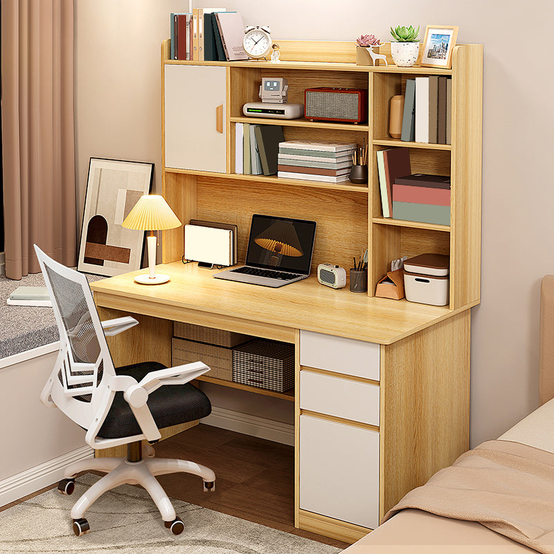 Study Desk Wood with Storage Shelves Desk with Drawer Home Computer Desk