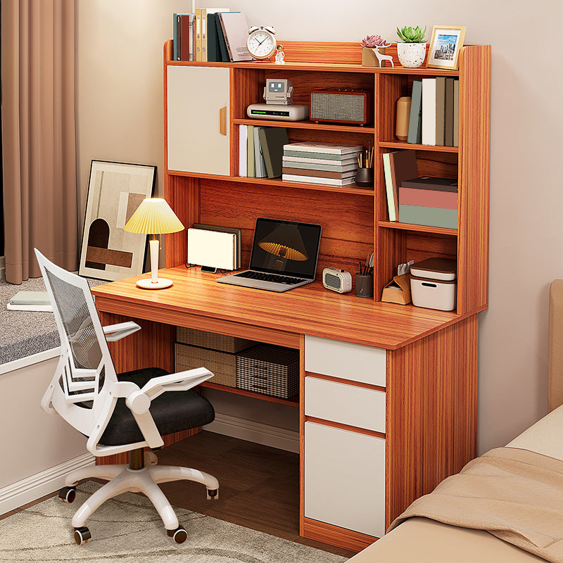 Study Desk Wood with Storage Shelves Desk with Drawer Home Computer Desk