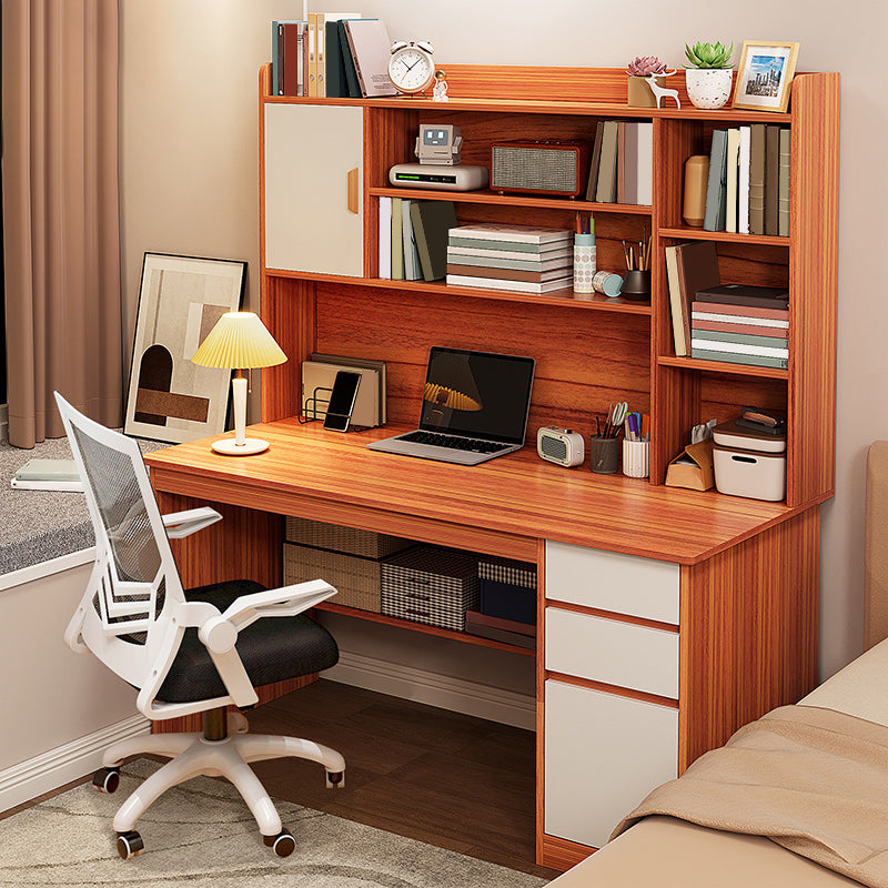 Study Desk Wood with Storage Shelves Desk with Drawer Home Computer Desk