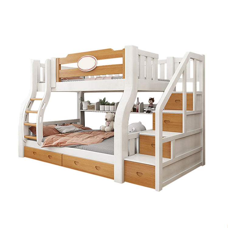 Solid Wood Standard Bed Natural Pine Kids Bed with Headboard