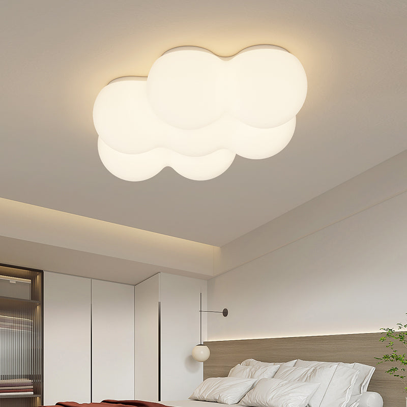 Metal Modern LED Flush Mount Geometric Shape Ceiling Lamp with Acrylic Shade for Bedroom