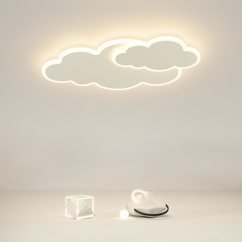 Modern Clouds Shape Flush Mount Lighting Metal 2 Lights Flush Ceiling Lights