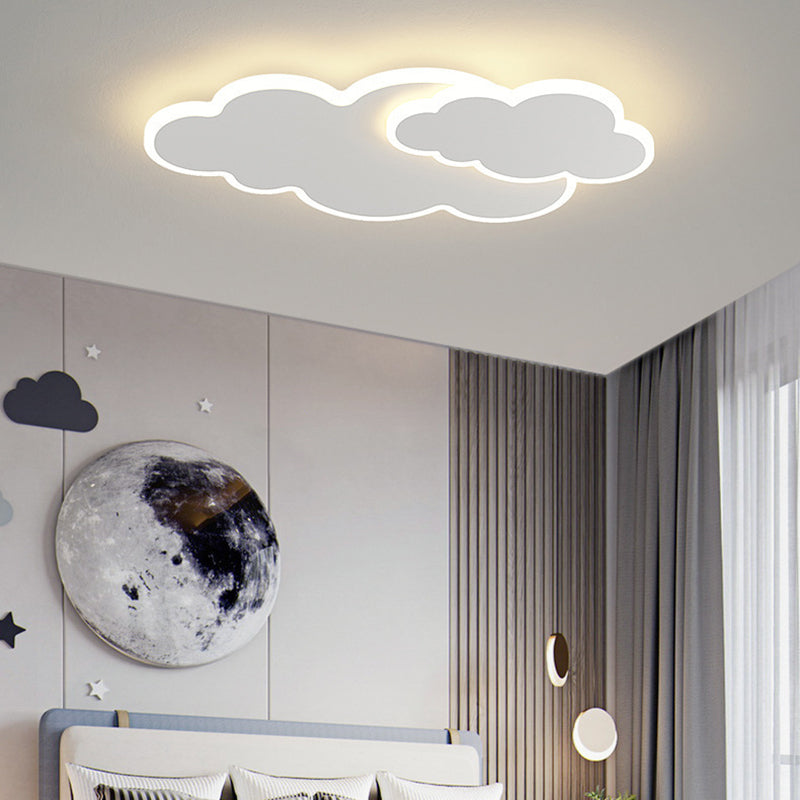 Modern Clouds Shape Flush Mount Lighting Metal 2 Lights Flush Ceiling Lights