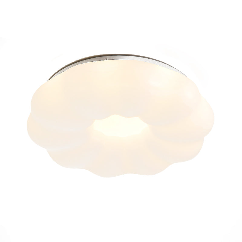 Modern Metal Flush Mount Pumpkin Shape Ceiling Light with Acrylic Shade for Living Room