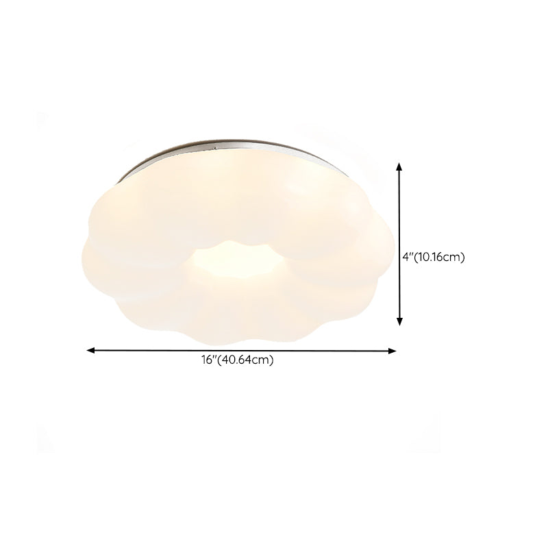 Modern Metal Flush Mount Pumpkin Shape Ceiling Light with Acrylic Shade for Living Room