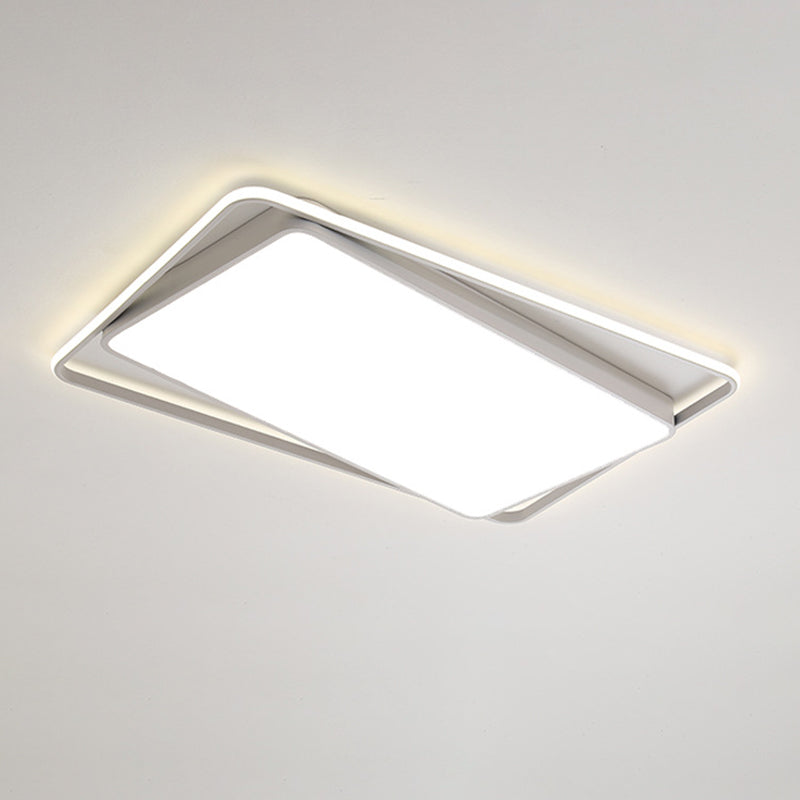 Single Modern White Flush Mount Lighting LED Ceiling Light for Living Room