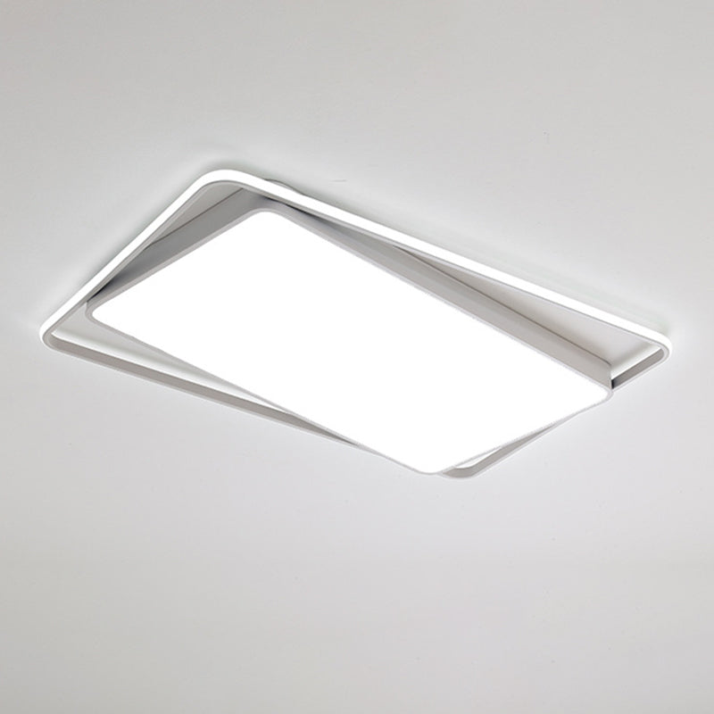 Single Modern White Flush Mount Lighting LED Ceiling Light for Living Room