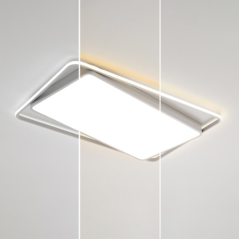 Single Modern White Flush Mount Lighting LED Ceiling Light for Living Room