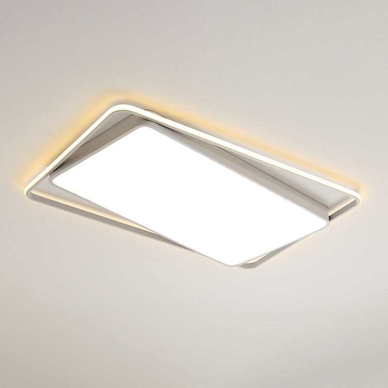 Single Modern White Flush Mount Lighting LED Ceiling Light for Living Room