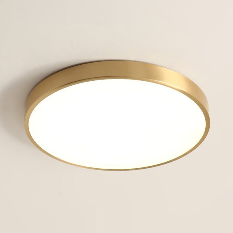 Single Golden Modernism Flush Mount Lighting Round Ceiling Light for Foyer