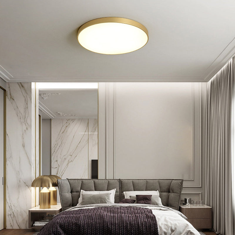 Single Golden Modernism Flush Mount Lighting Round Ceiling Light for Foyer