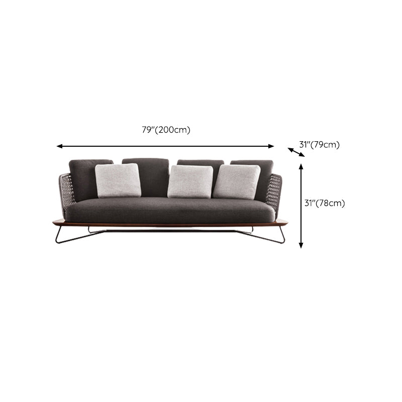 Modern Outdoor Sofa with Cushion UV and Water Resistant Patio Sofa