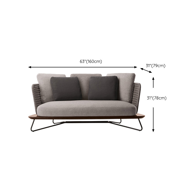 Modern Outdoor Sofa with Cushion UV and Water Resistant Patio Sofa