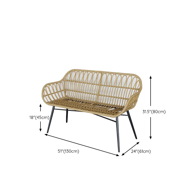 Modern 24.01" Wide Outdoor Sofa UV and Water Resistant Patio Sofa