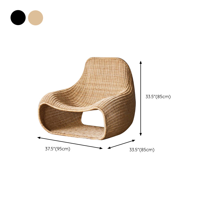 1-Seater Rattan Outdoor Sofa Tropical Style UV Resistant Patio Sofa