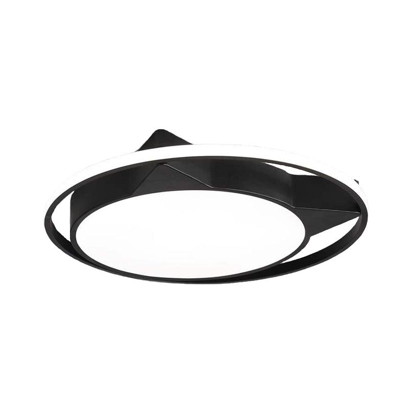 Luz empotrada de acrílico para gatos, estilo moderno, LED negro, iluminación cerca del techo en luz blanca/cálida