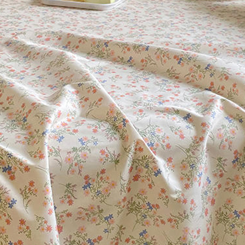 Floral Bed Sheet Set Modern Print Cotton Fitted Sheet for Bedroom