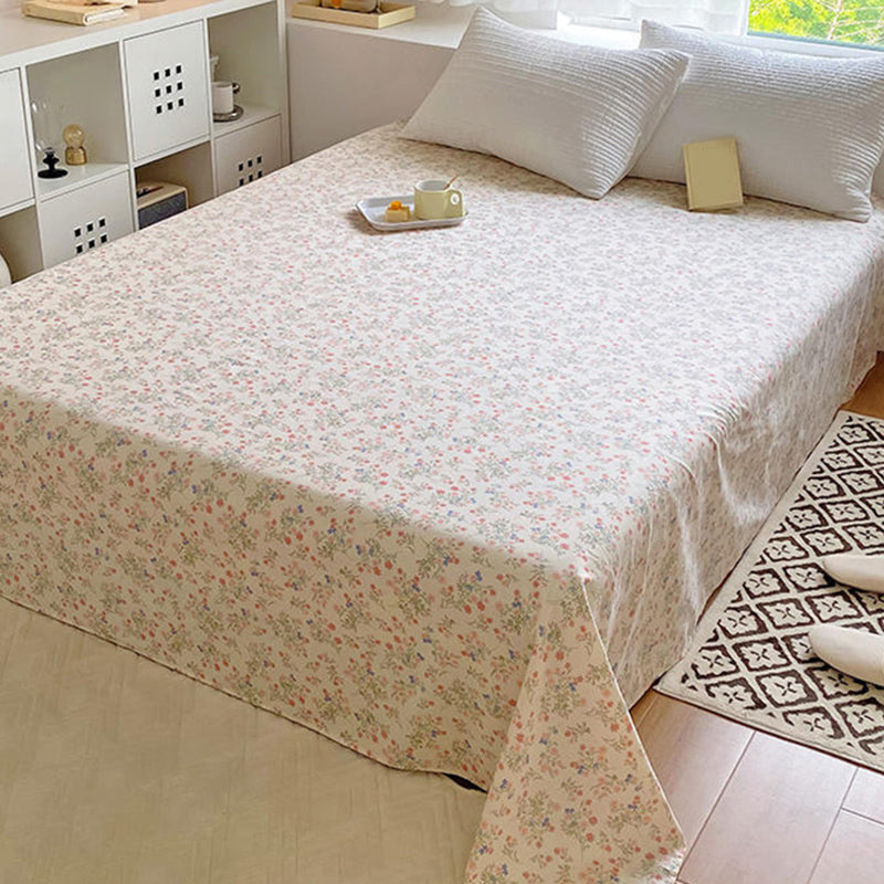 Floral Bed Sheet Set Modern Print Cotton Fitted Sheet for Bedroom