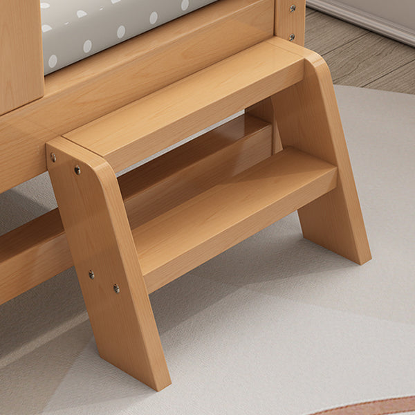 Contemporary Solid Wood Nursery Crib in Mature with Guardrail