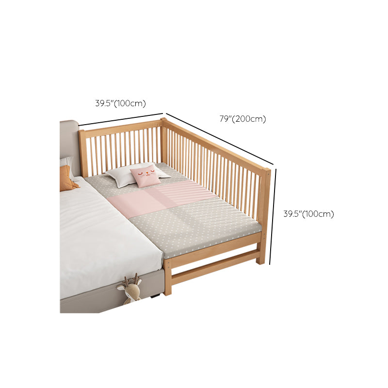 Contemporary Solid Wood Nursery Crib in Mature with Guardrail