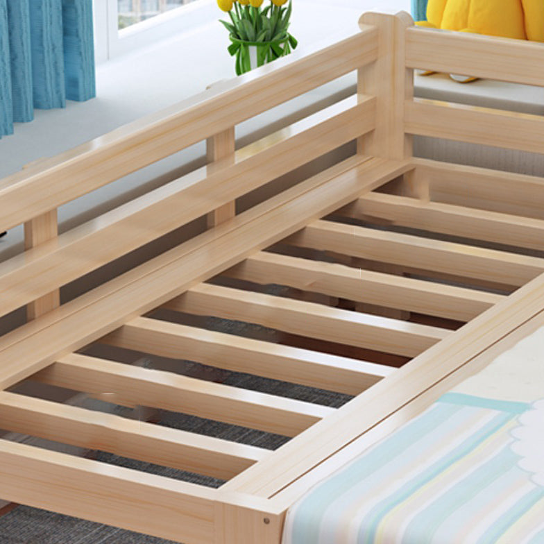 Scandinavian Washed Natural Nursery Bed Solid Wood with Mattress