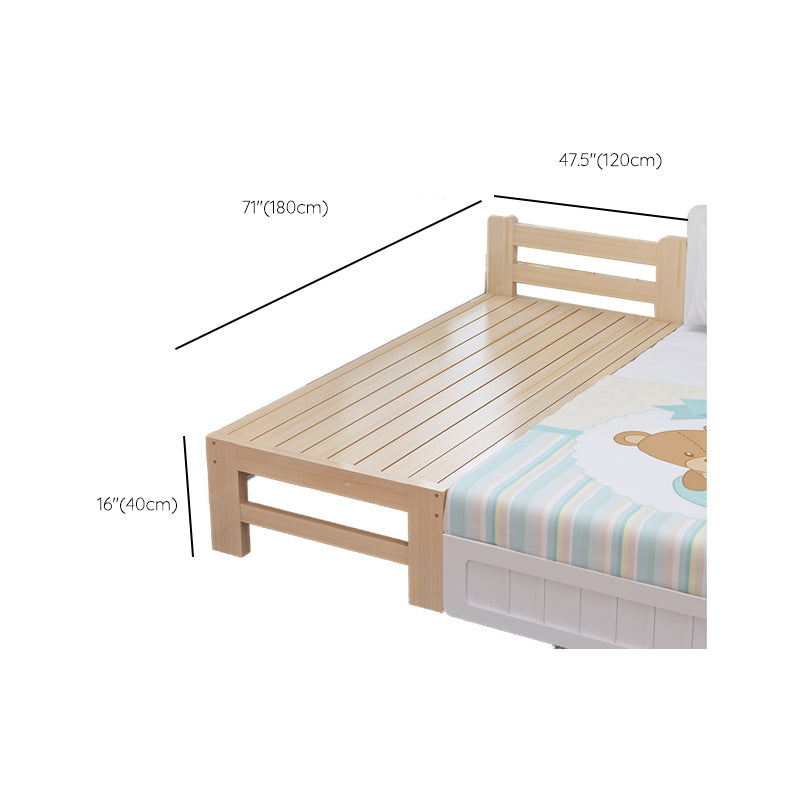 Scandinavian Washed Natural Nursery Bed Solid Wood with Mattress