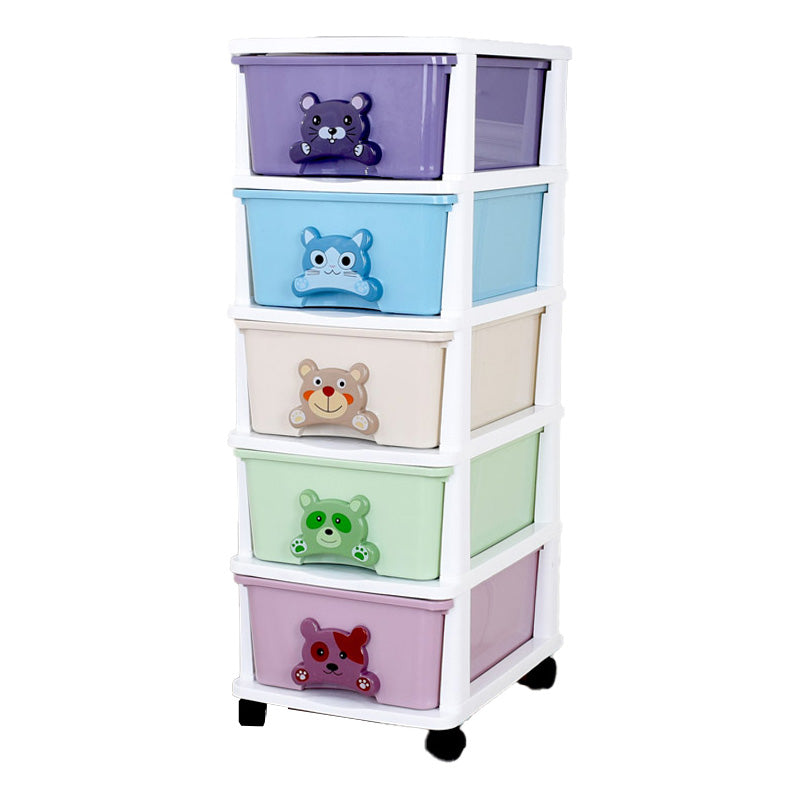 Scandinavian Vertical Plastic Nursery Dresser with Drawers for Bedroom