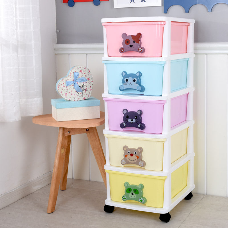 Scandinavian Vertical Plastic Nursery Dresser with Drawers for Bedroom