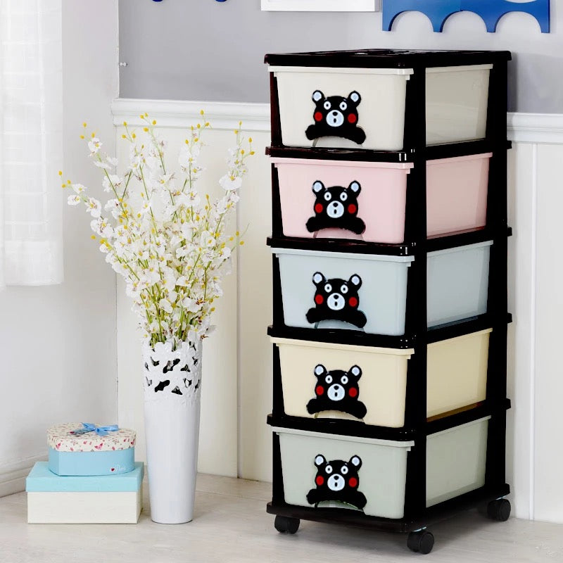 Scandinavian Vertical Plastic Nursery Dresser with Drawers for Bedroom