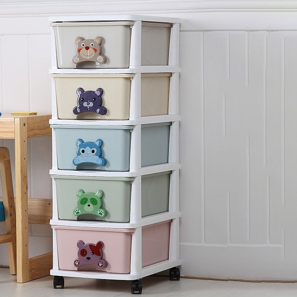 Scandinavian Vertical Plastic Nursery Dresser with Drawers for Bedroom