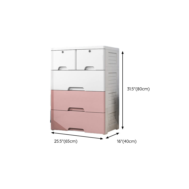 Modern Dresser Plastic Kids Nightstand with Drawers for Kids