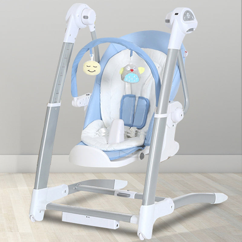 Modern Metal Rocking Electric Height Adjustable Crib Cradle with Pad