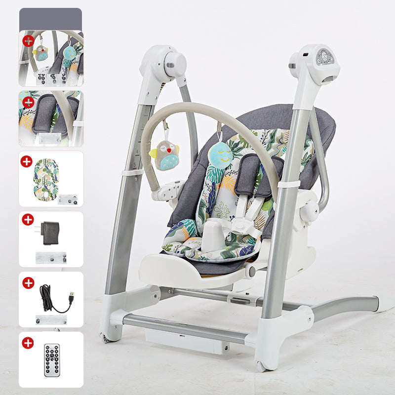 Modern Metal Rocking Electric Height Adjustable Crib Cradle with Pad