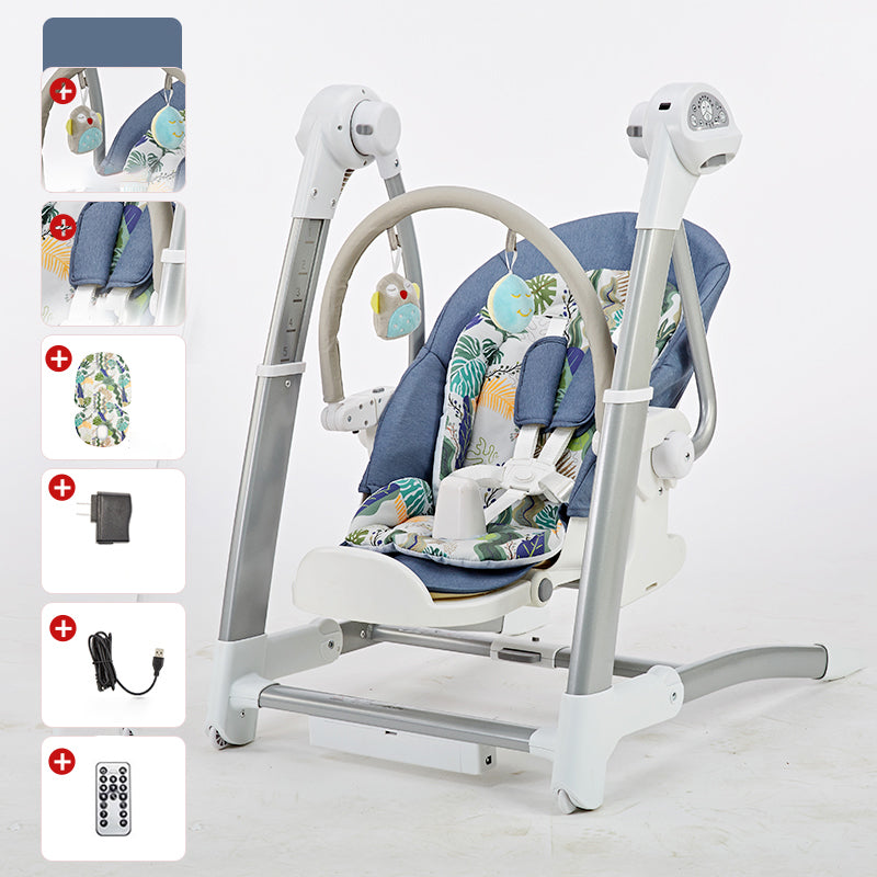 Modern Metal Rocking Electric Height Adjustable Crib Cradle with Pad