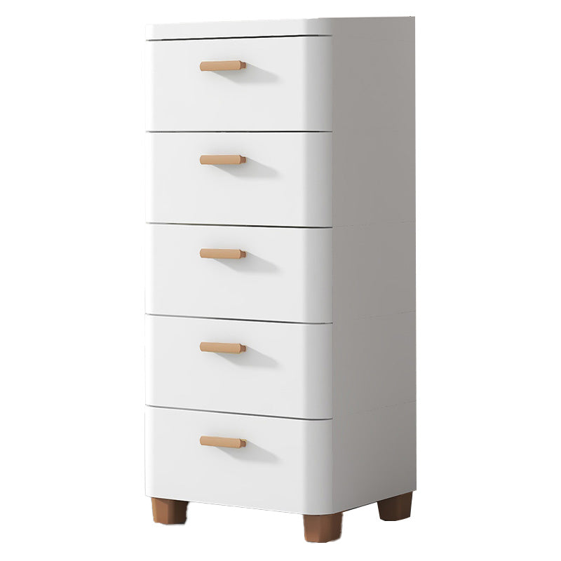 Modernism Plastic Vertical Kids Nightstand with 5 Drawers for Home