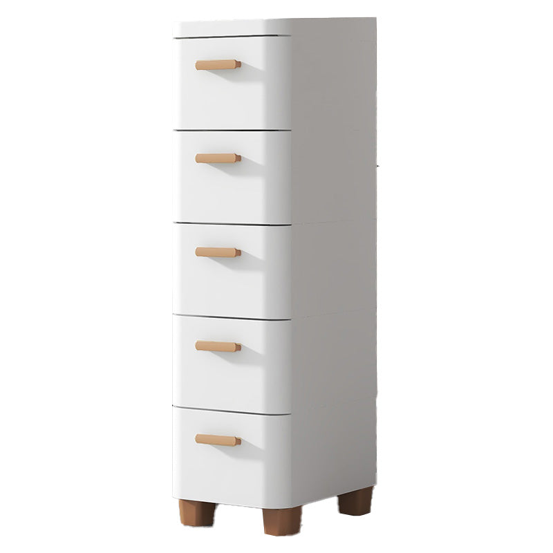 Modernism Plastic Vertical Kids Nightstand with 5 Drawers for Home