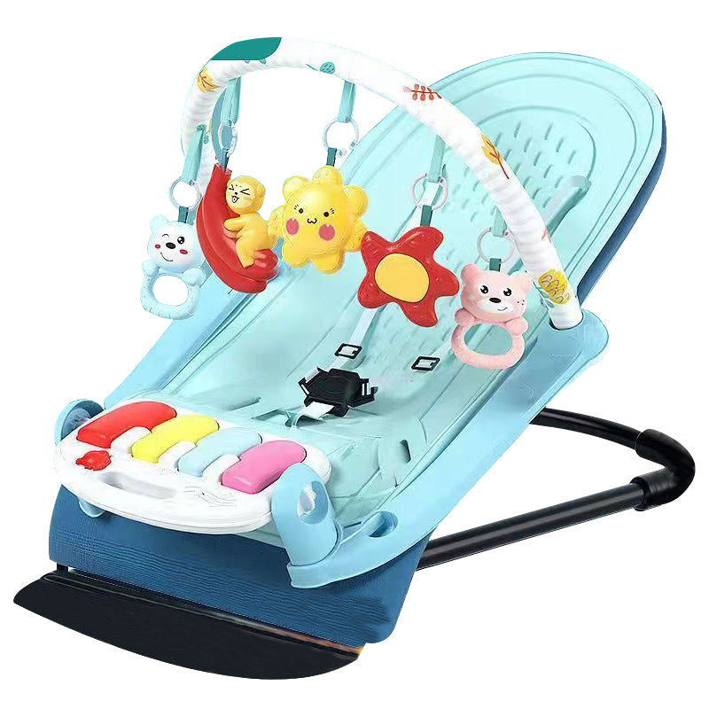 Modern Metal Rocking Foldable Height Adjustable Crib Cradle with Ring Bell