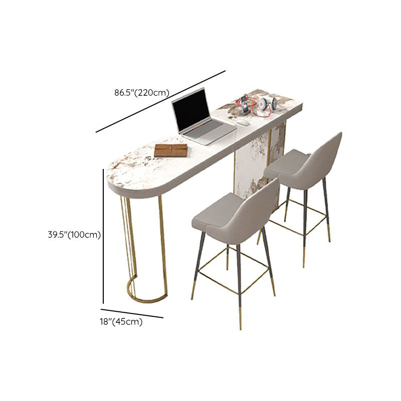 Glam Pub Height Dining Table Double Pedestal Counter Height Table