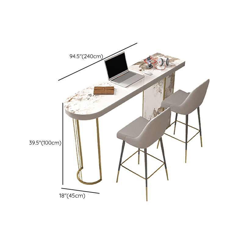 Glam Pub Height Dining Table Double Pedestal Counter Height Table