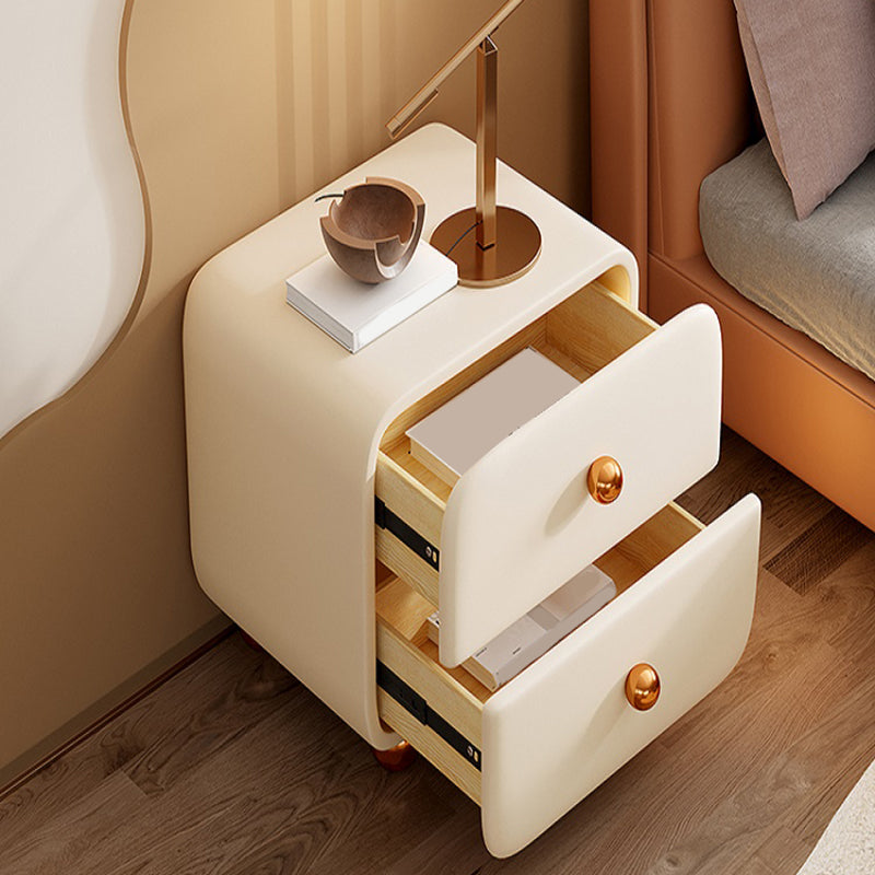 Solid Wood Lighting Not Included No Theme Kids Bedside Table with 2-Drawer