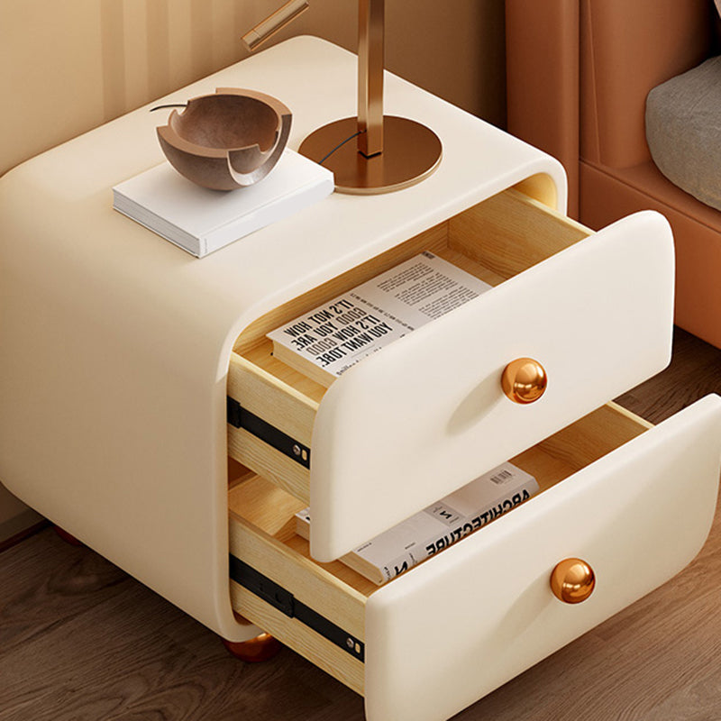 Solid Wood Lighting Not Included No Theme Kids Bedside Table with 2-Drawer